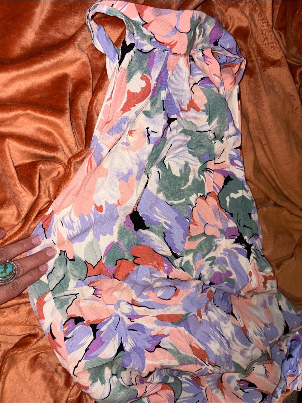 Pastel Floral Halter Dress - Picture 3 of 5